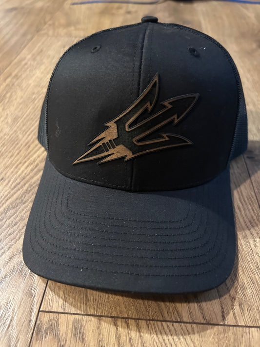 Leather patch hat