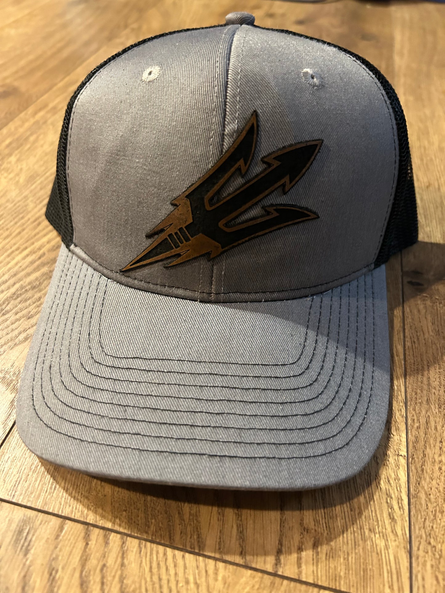 Leather patch hat